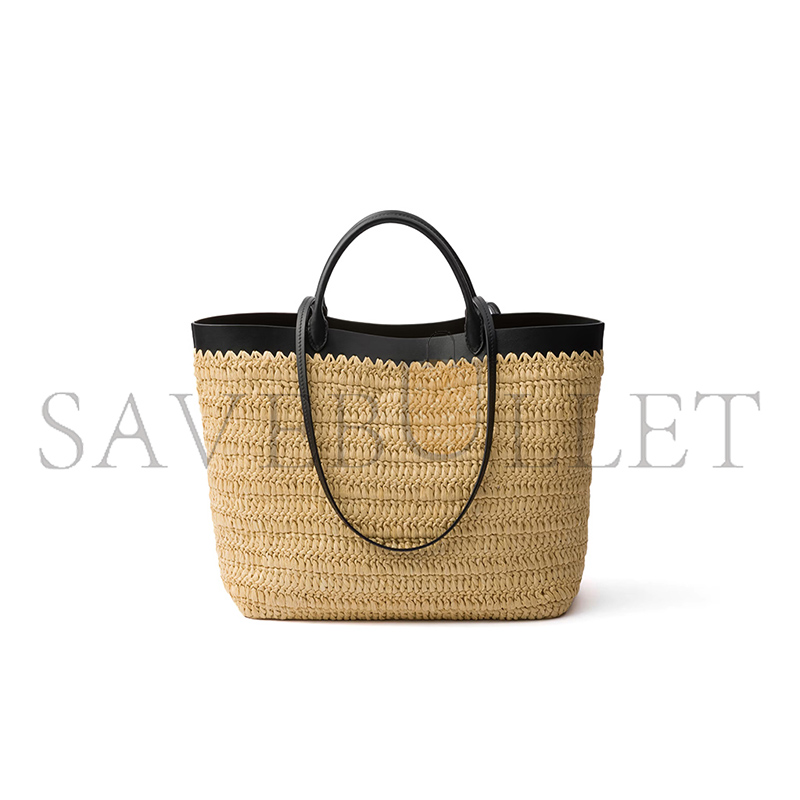 PRADA MEDIUM CROCHET AND LEATHER TOTE BAG 1BG499 (32*29*16cm)